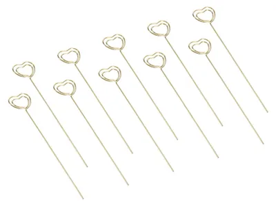 Herzförmige Platzkartenhalter, 4,7 Zoll, 20er-Pack, Metalldraht, goldfarben