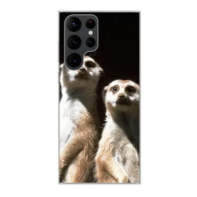 Produktbild von MuchoWow® Handyhülle Schutzhülle Hülle für Samsung Galaxy S22 Ultra Schwarz - Erdmännchen - Tiere Silikon Softcase Handy Hülle - Abbildung