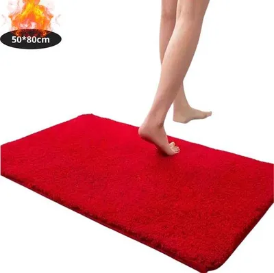 Productafbeelding van Nivard Badmat - Douchemat - Antislip - Wc Mat - Toiletmat - Badkamermat - Rood - 50x80