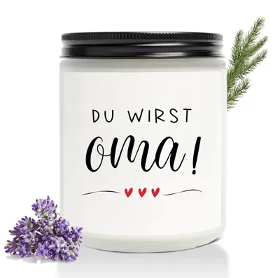 Produktbild von Duftkerze Lavendel Sojawachs Geschenk für Oma & werdende Großmutter