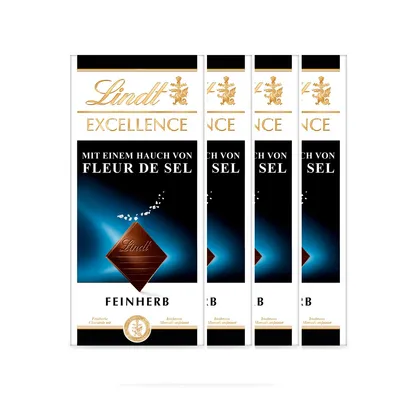 Immagine prodotto di Lindt Excellence Sea Salt cioccolato fine e piccante 100g confezione da 4 pezzi