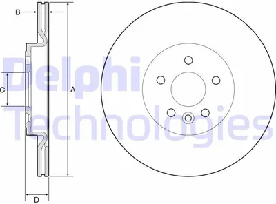 Produktbild von 2x DELPHI Bremsscheibe BG4786C für LAND ROVER Discovery Sport (L550) 41 5mm