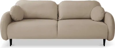 Produktbild von Sofa AGIO mit Schlaffunktion, Schlafsofa, Wohnzimmersofa, Couch, Soffa, Bettsofa, Plüsch-Stoff – Beige CASTEL 15