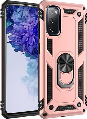 Produktbild von Mobigear Armor Ring  Samsung Galaxy S20 FE Hülle Hardcase Backcover Stoßfest mit Ringhalter - Roségold