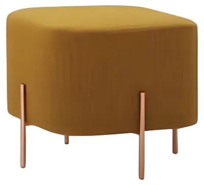 Image de Gelber Holz-Textil Hocker im modernen Stil