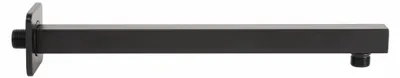 Produktbild von Brausearm eckig schwarz matt 35,5 cm Edelstahl mit Wandrosette