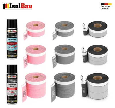 Isolbau Fensterband Innen 100 mm x 30 m Anschlussband Folienband Abdichtung