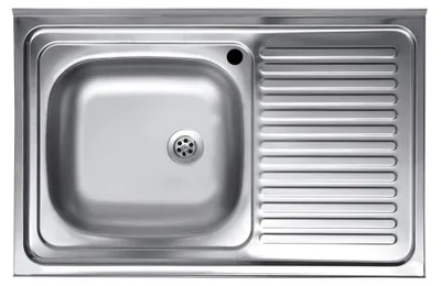Immagine prodotto di Lavello appoggio acciaio inox 80x50 cm una vasca e gocciolatoio destro SA216