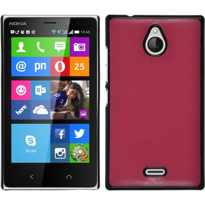Produktbild von PhoneNatic Case kompatibel mit Nokia X2 - Hülle pink Lederoptik Hard-case + 2 Schutzfolien