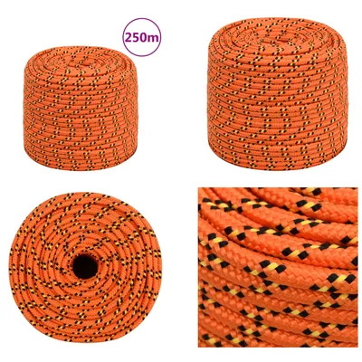 Obrázok produktu pre vidaXL Lodné lano oranžové 8 mm 250 m polypropylén - lodné lano - lodné laná - pletené lodné lano - kotviace lano