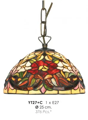 Produktbild von Casa Padrino Tiffany Hängeleuchte Ø 25 cm - Runde Pendelleuchte