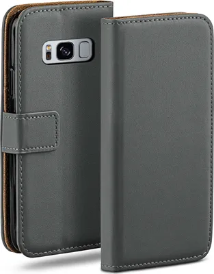 Produktbild von moex® Book Case kompatibel mit Samsung Galaxy S8 - Hülle 360 Grad klappbar, Dunkelgrau