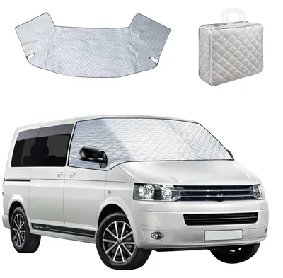 Produktbild von Frontscheibenabdeckung Windschutzscheibenabdeckung Sonnenschutz - Für VW T5 - Mit Aufbewahrungstasche - Schwarz