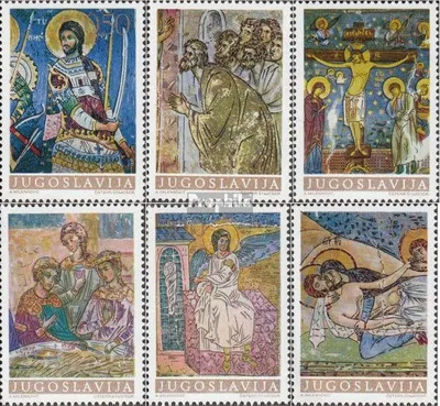 Produktbild von Briefmarken Jugoslawien 1969 Mi 1322-1327 (kompl.Ausg.) postfrisch Fresken