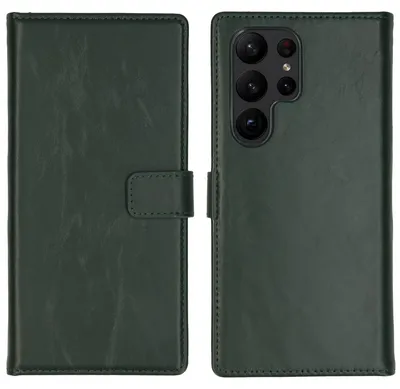 Imagen del producto de Funda de Cuero Auténtico tipo Libro para Samsung Galaxy S23 Ultra - Verde