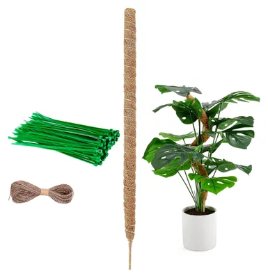 Produktbild von 114 cm Moosstab für Monstera, flexible Rankhilfe für Pflanzen, Kokosstab für Kletterpflanzenwachstum