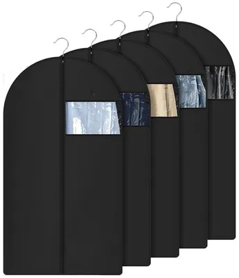 Produktbild von Kleidersäcke, 100 x 60 cm, mit Reißverschluss, staub-, feuchtigkeits- und schimmelresistent, geeignet für Kleider, Mäntel, Hemden, Abendkleider, zur Aufbewahrung und zum Schutz.