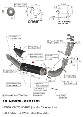 Immagine prodotto di Silenziatore LeoVince, ricambio per marmitta, codice OEM 3014437481UR