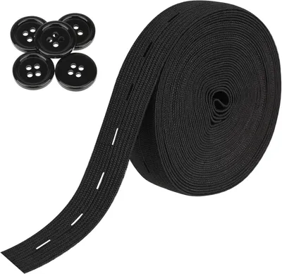 Produktbild von Flaches Gummiband mit Ösen – 3/4 Inch elastisches Band – Kordel – Hohe Elastizität – Gestrickte Stoffbänder – Spule