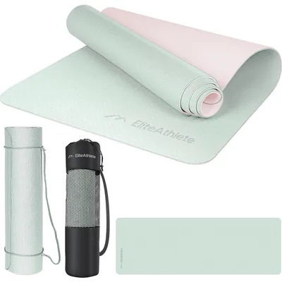 Produktbild von Yogamatte Fitnessmatte Gymnastikmatte - 183 x 61 cm - 6 mm - TPE - Rutschfest - Für Yoga, Pilates und Fitness