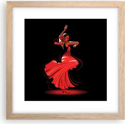 Produktbild von Gerahmtes Poster - Rahmen in heller Eiche - Tanz Tänzer - 30x30 cm - Wand Bild - Wanddeko - Wandbilder - Kunstposter - Wandposter - Bilderrahmen - Bilder - Kunstdruck - Wandbild - P2NAC30x30-4121