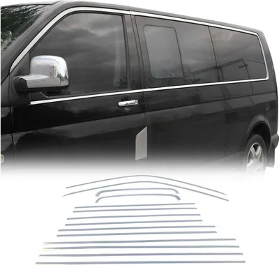 Produktbild von Fensterleisten Zierleisten für VW T5 2003-2015 Kurzer Schiebetür Edelstahl 14tlg