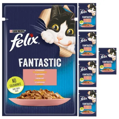Zdjęcie produktu dla Felix Fantastic Karma Dla Kotów Łosoś W Galaretce Saszetka 6x85g