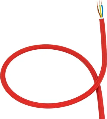 Produktbild von Rotes Textilkabel 1 m, 1,5 mm² Querschnitt, 6 mm Durchmesser