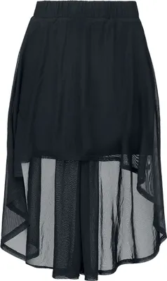 Produktbild von Gothicana by EMP Damen schwarzer Vokuhila-Rock mit transparenten Details in angenehm weicher Qualität M