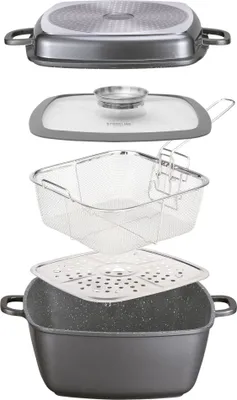 Produktbild von STONELINE® Multifunktions Bräter Eckig 28 cm | mit Deckel