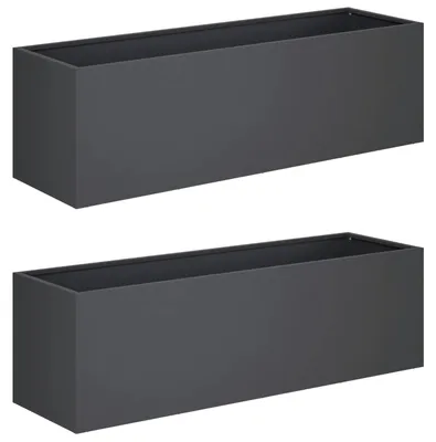 Immagine prodotto di vidaXL Vasi da giardino, 2 pezzi, antracite, 80 x 30 x 30 cm