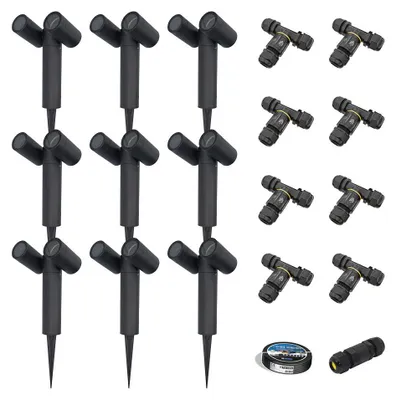 Produktbild von hoftronic LED Gartenstrahler Pinero Doppel GU10 IP65 Schwarz Dimmbar Schwenkbar