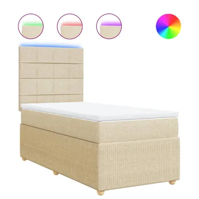 Produktbild von vidaXL Boxspringbett mit Matratze Creme 80x200 cm Stoff
