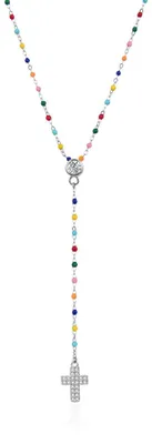 Produktbild von Silberne Halskette mit Perlen und Kreuz AGT-N011C ( Kette, Anhä nger)