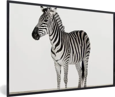 Produktbild von MuchoWow® Gerahmtes Poster Zebra - Mädchen - Tiere - Kinder - Jungen 90x60 cm - Poster mit Schwarzem Bilderrahmen Wandposter Rahmen Foto Bilder - Fotorahmen - Foto-Plakat