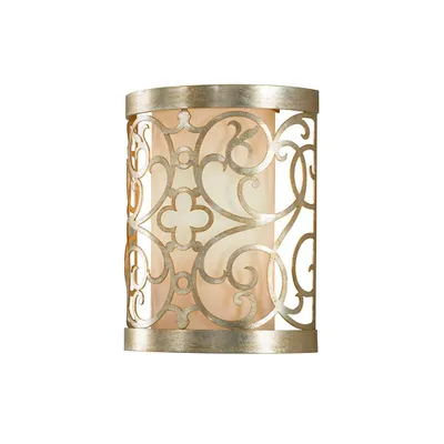Immagine prodotto di Lampada da parete Elstead Arabesque, attacco E14, finitura in foglia d'argento con patina