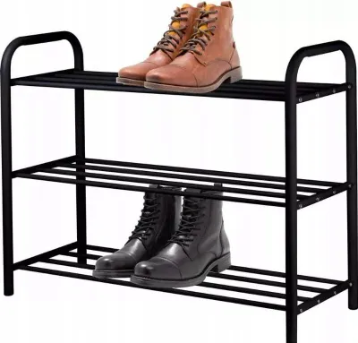 Produktbild von Brunbeste Metall-Schuhregal Schwarz – 3 Ebenen