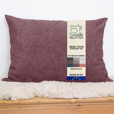 Produktbild von Selfitex Dekokissen XXL 60x80 inkl. Füllkissen, kuschelweiches Lesekissen, Rückenkissen, Sofakissen, für Couch, Bett (Farbe: Weinlila)