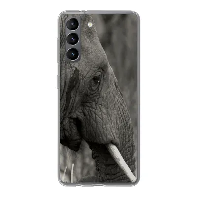 Produktbild von MuchoWow® Handyhülle Schutzhülle Hülle für Samsung Galaxy S21 Elefant - Tiere - Schwarz - Weiß Silikon Softcase Handy Hülle - Softcase