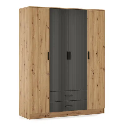 Obrázek produktu pro Šatní skříň ROMELLO 160 Dub artisan + grafit
