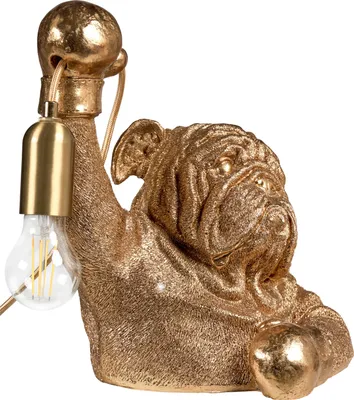 Obrázek produktu pro BELIANI Stolní lampa zlatá polyresin zvířecí motiv tvar psa moderní glamour styl noční lampa obývací pokoj ložnice