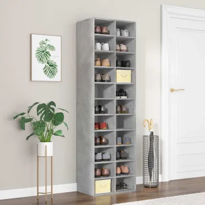 Produktbild von Schuhschrank Betongrau 54x34x183 cm Holzwerkstoff , Schuhregale Design 2024