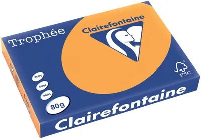Produktbild von Clairefontaine Trophee Color 1880C mandarine 80g/m² DIN-A3 - 500 Blatt