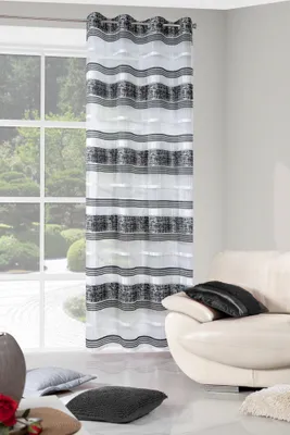 Vorhang, blickdicht, schwarz, 140x250 cm, 100% Polyester, mit Ösen