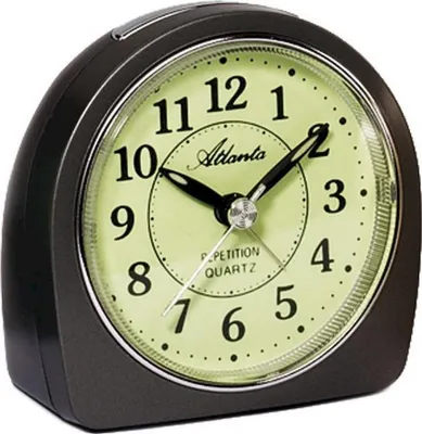 Produktbild von Atlanta 1586/4 Wecker Quarz analog anthrazit leise ohne Ticken mit Licht Snooze