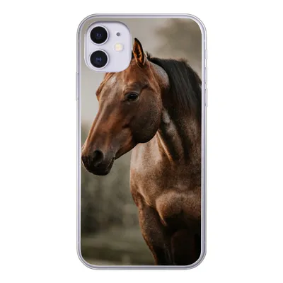 Produktbild von MuchoWow® Handyhülle Schutzhülle Hülle für iPhone 11 Pferd - Licht - Wald Silikon Softcase Handy Hülle - Handytasche