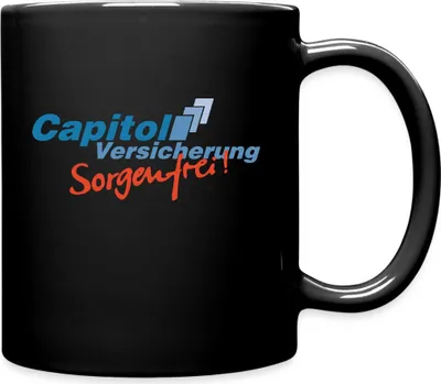 Produktbild von Spreadshirt Stromberg Capitol Versicherung Sorgenfrei Tasse Einfarbig, One size, Schwarz