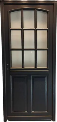 Image de Porte d'entree Bois vitree, Alicia, gris RAL7016, H215 x L90 p, droite Cote Tableau