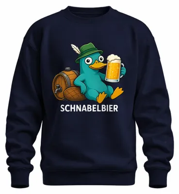 Zdjęcie produktu dla Schnabelbier, Schnabeltier, Seppelhut, piwo, koszulka z nadrukiem " ", bluza, kolor granatowy, rozmiar M