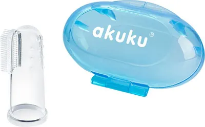 Produktbild von Silikon-Babys Zahnbürste Blau mit Etui